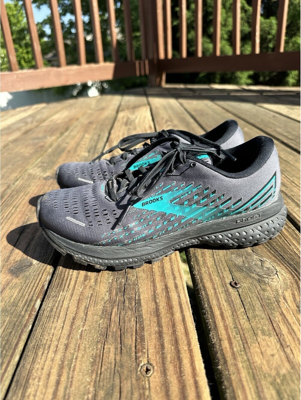 Brooks Ghost 13 women’s Running Shoes Gray Mesh Size 8.5 M GORE-TEX Blue Black